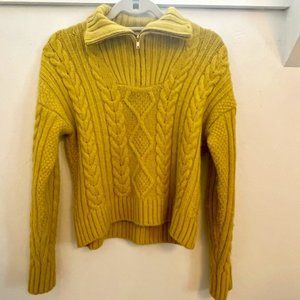 Anthropologie, Size XS Payton Cable-Knit Pullover in Chartreuse